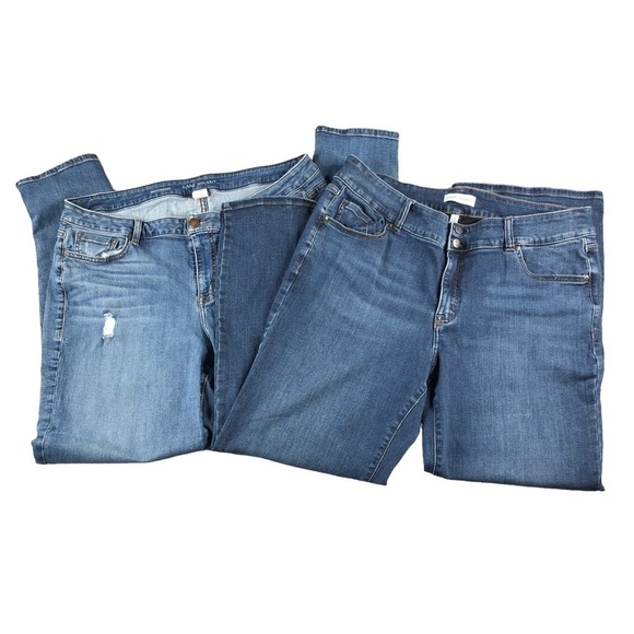 Lane Bryant Womens Sz20 Jean Bundle (2); Boyfriend, Bootcut, High Rise, Shaping - Picture 1 of 15